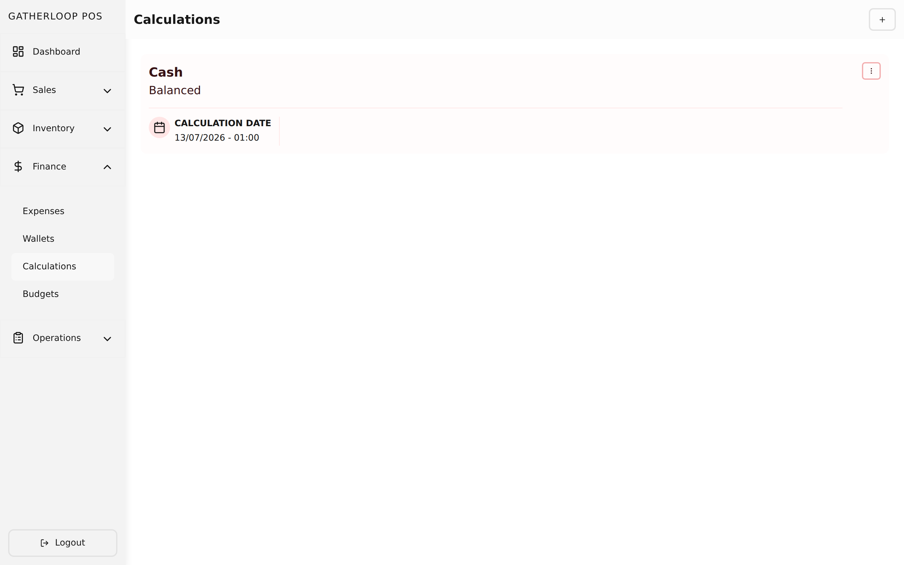 Cash Count & Reconciliation screenshot