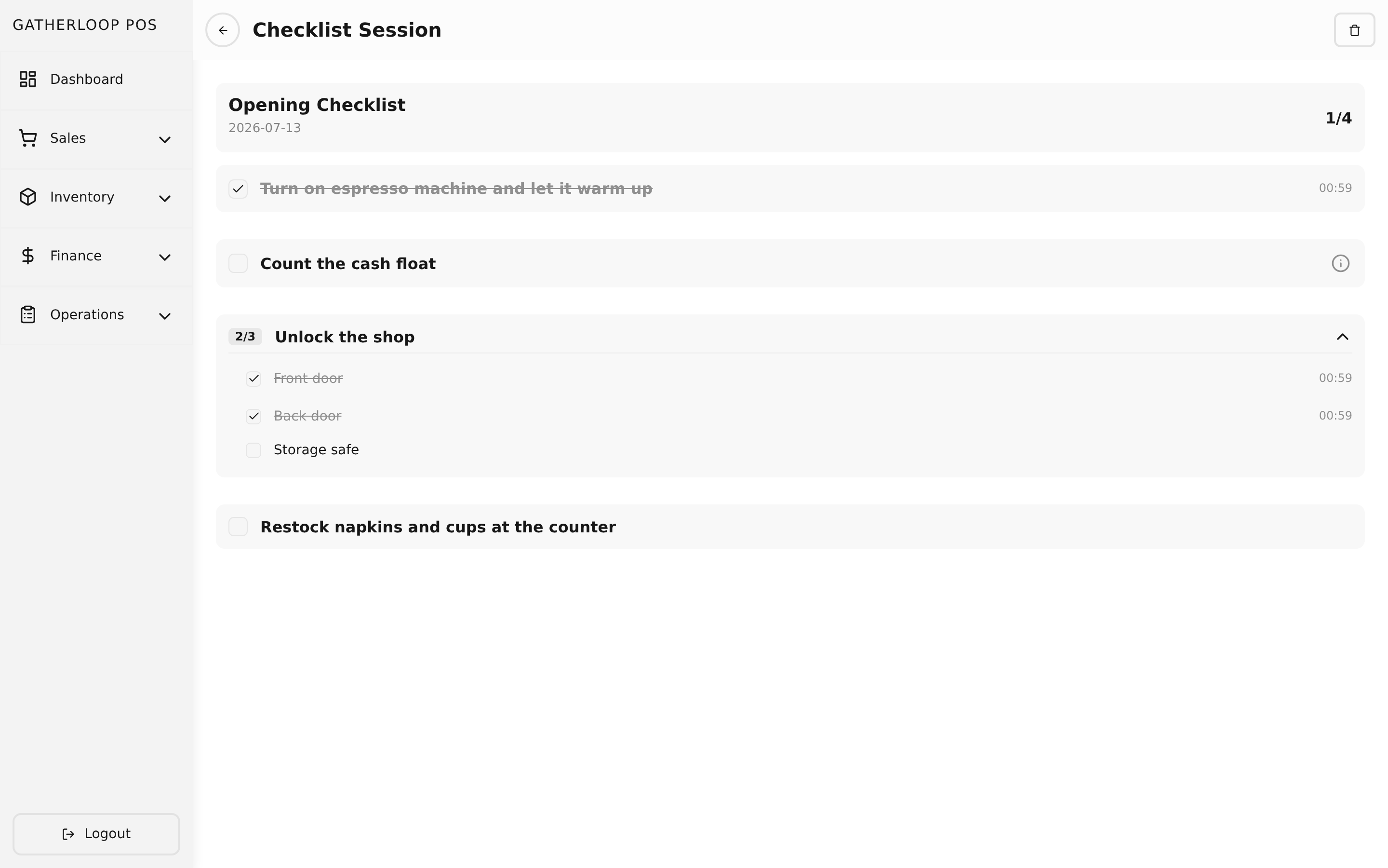 Operational Checklists screenshot