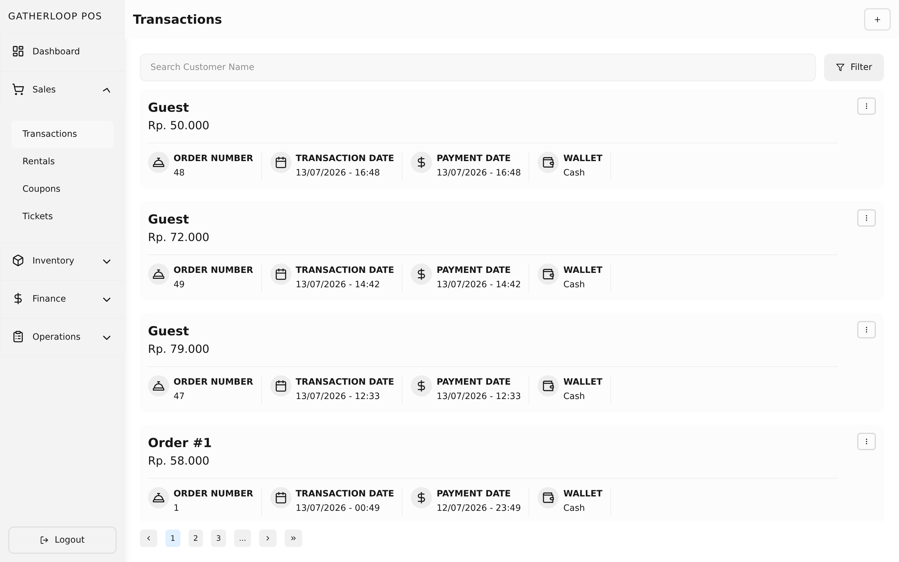Transactions screenshot